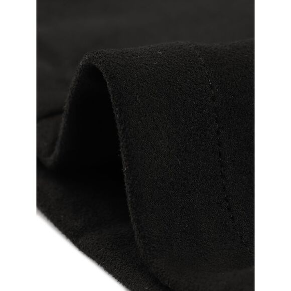 Faux Suede Blazer Lapel Collar Button Front Long Sleeve Jacket Black - Picture 5 of 7